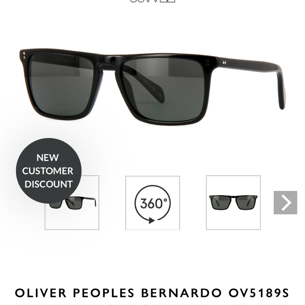 Oliver Peoples Bernardo Black Sunglasses